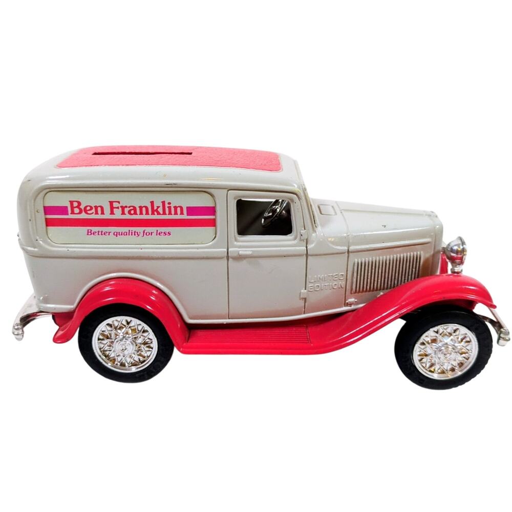 Vintage Ertl 1932 Ford Panel Delivery Van Bank Ben Franklin Diecast 1/25 Scale